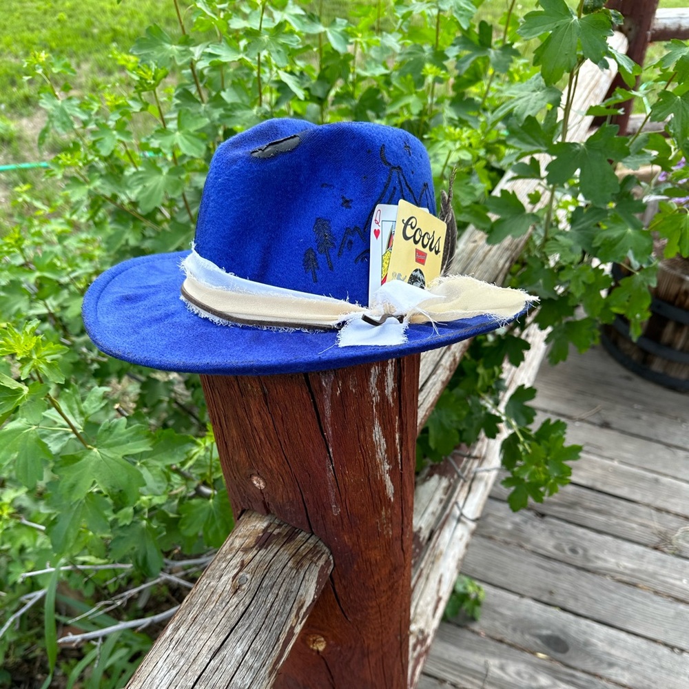 Royal blue hat